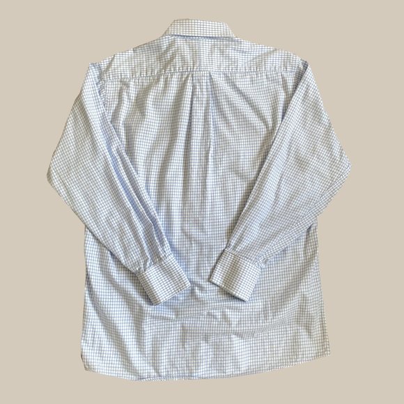 Michael Kors Blue Grid Plaid Button Front Shirt - Picture 5 of 5